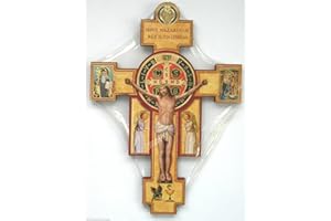 Rosarybeads4u 9" St Saint Benedict Crucifix Cross Wall Hanging