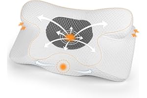 Gaethra Poduszka podpierająca kark z pianki z pamięcią kształtu, ergonomiczna poduszka ortopedyczna z regulacją wysokości, poduszka do spania, dla osób śpiących na boku, plecach i brzuchu, 63 x 34 x