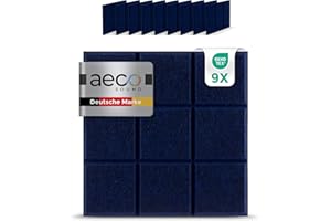 Aeco Sound® - Acoustic Tiles Made of Acoustic Felt, Self-Adhesive, Extra Thick 15 mm, Pack of 9, Each 30 x 30 cm - Wall Panels, Wall Protection, Sound Protection, Acoustic Panels, Acoustic Panels