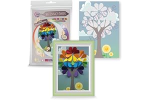 KAMARY-GALLERY Bastelset Papierbastelset Basteln nach Zahlen Fee, Eule, Einhorn, Schmetterling, versch. Motive für Kinder ab 6 oder 8 Jahre, 3D basteln mit Papier inkl. Bastelleim