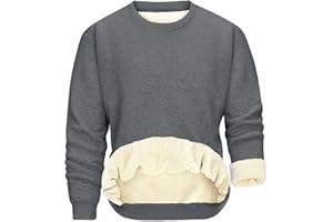 TOMEEK Sweat Homme Polaire Col Rond Pullover Chaud à Manches Longues Sweatshirt Hiver Thermique Pull avec Doublure Coton Couleur Unie Casual Sport