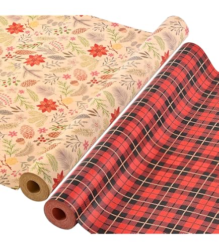 AhfuLife 3 Rollen Geschenkpapier Weihnachten Set, 4 Produktbild-Vorschau 13