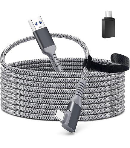 Mcbazel Cavo Link VR 6m Tipo-C A USB 3.0 – Angolo Retto, Ricarica Rapida Per Quest 2/3 - 2
