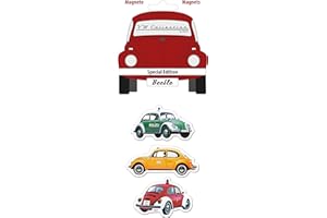 BRISA VW Collection - Aimants pour réfrigérateur, Bureau et Tableau de liège Volkswagen Coccinelle (Ensemble de 3/Véhicules Spéciaux/Coloré)