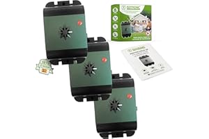 ISOTRONIC® - Repelente para pájaros y Rayos ultrasónicos, Repelente contra Palomas gaviotas y Otros Animales, para protección de árboles frutales, 3 Piezas
