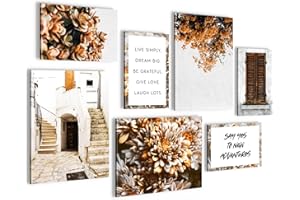 NOVART Set Cuadros Decorativos - COMPLETAMENTE LISTO PARA COLGAR - Imágenes - Inicio Deco - 7 Partes - N014971a