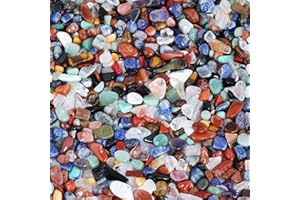 mookaitedecor 450 Gramm Natur Mini Edelsteine Trommelsteine für Deko, Lade Steine Dekorative Steine für Gartendeko