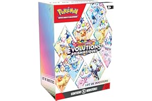 Pokémon: Lot de boosters Écarlate et Violet – Évolutions Prismatiques du JCC Pokémon (6 boosters)