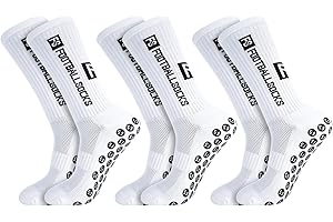 FANTESI 3 Paare Fußballsocken für Herren Damen,Sportsocken Fußball Anti Rutsch Grip Fußball Socken 39-46 Rutschfeste Sportsocken für Fussball Basketball Laufen