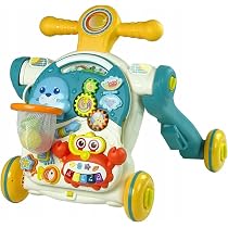 Teorema Primi Passi 2 In 1 | Carrello Spingibile Con Luci E Suoni | Tavolino Didattico Per Bambini