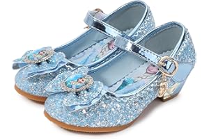 New front Chaussures Princesse Enfant Fille Halloween Haute Qualité Reine des Neiges Elsa à Talons Hauts Paillettes Élégant Noël Cadeau d’Anniversaire Ballerine à Talon Déguisement