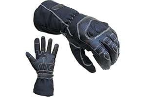 PROANTI Przeciwdeszczowe rękawice motocyklowe, zimowe rękawiczki motocyklowe z długim mankietem, funkcja obsługi ekranu dotykowego