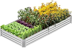 VELPAX Raised Garden Bed, Planter Raised Beds Boxes Outdoor, 240×120×30cm Large Metal Raised Garden Beds for Growing Outdoor Plants, Vegetables, Flowers and Herbs