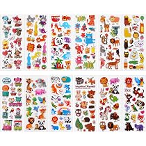 Pegatinas 3D Hinchables Kawaii - 4 Hojas Multicolor, Para Decorar Móviles, Cuadernos, Manualidades
