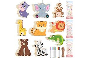 TOPJOWGA Animaux Bricolage Bois de Kit, 27 Pièces Animaux en Bois Loisir Créatif, Décoratifs en Bois Animaux, Animaux Loisirs Creatif Activites Manuelles en Bois pour DIY Peinture