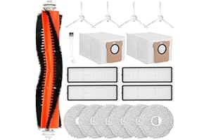 OGODEAL Kit d'accessoires pour Dreame L10s Ultra/L10 Ultra/Xiaomi X10+, 6 chiffons de nettoyage, 1 brosse principale, 4 brosses latérales, 4 filtres, 2 sacs à poussière, pièces de rechange pour robot