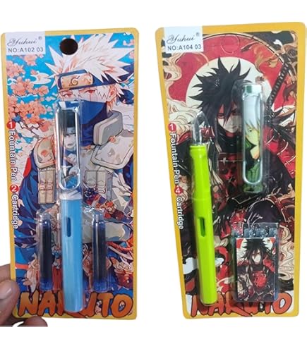 Animex NARUTO Fountain Pen with Ink Cartridges, Pack of 3 pens and 6 Cartridges : Amazon.in: Office Products Animex NARUTO Fountain Pen with Ink Cartridges, Pack of 3 pens and 6 Cartridges : Amazon.in: Office Products