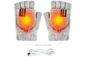 EKKONG Gants Thermiques Chauffants USB - Tricotés Chauds pour Homme et Femme - Intérieur ou Extérieur