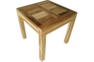 Ambientehome Teakholz Tisch ca. 50x50x45 cm Gartentisch Massivholz Esstisch
