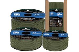 Kamu Synber 2mm Paracord 15M 100% Nylon Seil Reißfeste Schnur mit 1 Kern Typ I Allzweckseil für Basteln, Outdoor, Camping, Survival | Tragkraft 45kg | Armeegrün