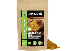 Alpi Nature Curry Pulver Mildt BIO 250g, Premium Indiska Kryddor, Ekologiskt Mildt Currypulver