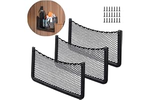 UIHOL Filet Rangement pour Voiture 3 PCS, Organisateurs Rangement Coffre 40 * 20 CM, Multifonctionnel Sac Pocket Organizer de Voiture pour Ustensiles, Camping-Cars, Bateaux, Maison (Filet élastique)
