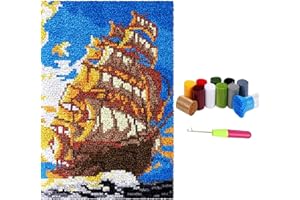 LDFHOIN Kit de tapis à nouer soi-même pour adultes et débutants - 55 x 75 cm