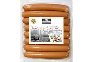 MEISTER'S Viennese Sausages in Peels | Perfect Hot Dog Sausage Smoked | Hot Dog Sausages Without Bowel in Own Skin Fresh Quality from Bautzen | 10 x 50 g
