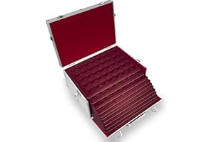 MC.Sammler - Portamonete in alluminio con 11 portamonete, per 440 monete da 2 euro in capsule fino a 31 mm (senza capsule)