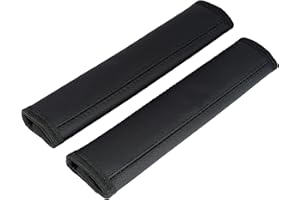 L & P CAR DESIGN L&P Car Design GmbH A093 2 Stück Gurtschoner Gurtpolster Schulterpolster echtes Leder Echtleder Schulterschoner Schoner Polster Gurt Schulter Schwarz (2 Stück schwarz mit schwarzer Naht)