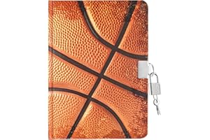 WERNNSAI Journal Intime Garçon, Carnet Secret de Basket-ball Lumineux avec Clef et Serrures, A5 Carnet de Note de 160 Pages, Cadeau Anniversaire et Noël pour les 6-12 Ans