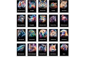 metaFox papeal 'Spirit Animals 44 kartki ze sztucznymi zwierzętami z inspirującymi przesłaniami, zestaw kartek pocztowych ze zwierzętami do postcrossingu, dekoracji ścian