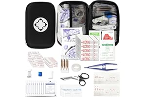276PCS Small Travel First Aid Kit Supplies for Business, Black First Aid Kits Backpacking Essentials Items Trauma First Aid Kit for Outdoor Trips AMORNING