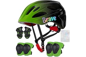 EllaSeek Kinder Fahrradhelm Knieschoner Protektoren Set Ellenbogenschützer Handgelenkschoner für 3-8 Jahre Mädchen Helm Skaterhelm mit DIY Aufklebern Für Jungen Skates Rollschuhe Skateboard Fahrrad