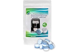 ‎CLEANTABS24 Reinigungstabletten für Kaffeevollautomaten 2-Phasen Tablette 30x3,5g ECO von CleanTabs24 geeignet für Jura, Siemens, Krups, Bosch, Miele, Melitta, WMF uvm.