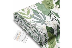 DreamRoots Tela impermeable por metros 600D 220g/m - Tela para tapizar sillas, cojines, sofas - Lona impermeable exterior 160 cm ancho Flowers and Grass 2M