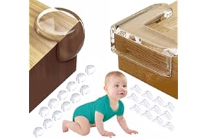 Homfrom 24 PCS Protections Coins de Table Bébé – Butoirs en Mousse pour Sécurité Enfant, Protection Coin de Table 12L+12R avec Adhésif Ultra Résistant pour Meubles, Armoires et Bords Tranchants