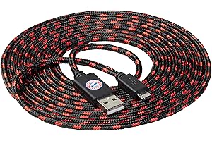 Snakebyte FCB - Cavo di ricarica micro USB, 3 metri, con licenza ufficiale FC Bayern München, per smartphone, cellulare, tablet, controller, PS4, Xbox, computer, laptop, ecc. Design FCB