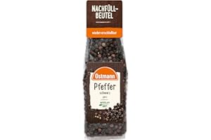 ‎OSTMANN Ostmann Gewürze - Pfefferkörner schwarz | Ungemahlener Pfeffer | Zum Nachfüllen der Streudose | Wiederverschließbare Verpackung | 50 g im Beutel