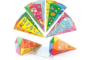 Aitsite 6 sztuk rożków szkolnych, zestaw do majsterkowania, 30 cm, rodzeństwo, rożek szkolny z dekoracyjnymi naklejkami, rożki na słodycze, dla chłopców i dziewczynek, mini rożki szkolne do