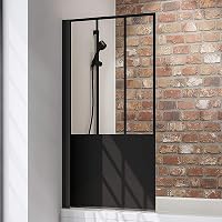 Schulte Duschwand Black Style – 80 X 140 Cm – 5 Mm Sicherheitsglas – Schwarz-matt – Für Badewanne