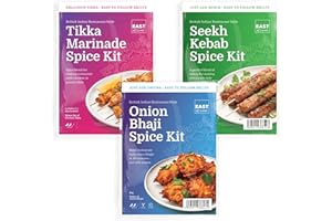 East at Home Starter Spice Kit Bundle - Tikka, Onion Bhaji, Seekh Kebab, Authentic Indian Spice Blends for Flavorful, Restaurant-Style Starters at Home, Easy to Prepare, 3 Packs