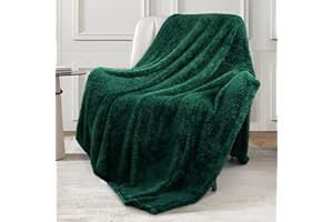 ‎EXCLUSIVO MEZCLA Exclusivo Mezcla Kuscheldecke Decke, Superweich, Flauschig und Plüsch Fleecedecke Sofadecke Wohndecke für Ganzjahreszeit, 130 x 170 cm, Dunkelgrün