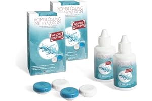 aricona Kontaktlinsen Płyn – 2 x 60 ml płyn do soczewek kontaktowych z kwasem hialuronowym – All-In-One środek do pielęgnacji łącznie z pojemnikiem