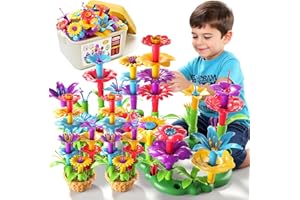 BLmukce Flower Garden Building Toy Set for Girls and Kids Age 3 4 5 6 7 Years Old - STEM Educational Stacking Toys for Preschool Toddlers - 81 PCS Learning While Playing Kit