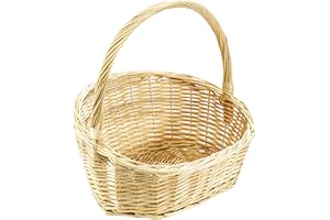 Kobolo Geschenkkorb Präsentkorb Henkelkorb Korb aus geflochtener Weide - Gr 3 49x40x14/44 cm