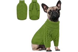 Queenmore Maglioncino Cane Grande, Felpa con Maniche Lunghe, Adatto a Bulldog, Levriero, Whippet, Corgi - Maglioncino Cane Grande (verde, L)