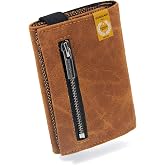 GUGGIARI&reg; Premim Soft Leather Men's Wallet, Coin Pocket, RFID | Trifold design, elastic closure, card compartments, coins and