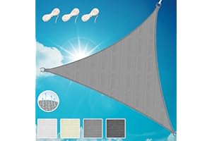 Sonnensegel dreieckig 3,6x3,6x3,6m Balkon Sonnensegel Wasserdurchlässig Terrasse Sonnenschutz Segel Grau – Sol Royal Sonnensegel Balkon Segeltuch UV Sonnenschutz Garten Pool Camping - Shade Sails HS9