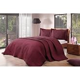 Crown Bedspread Set Perla Double Claret Red